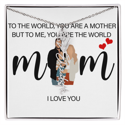 Personalized Mom Flower Name Necklace