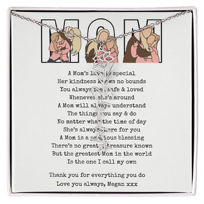Personalized Mom Flower Name Necklace