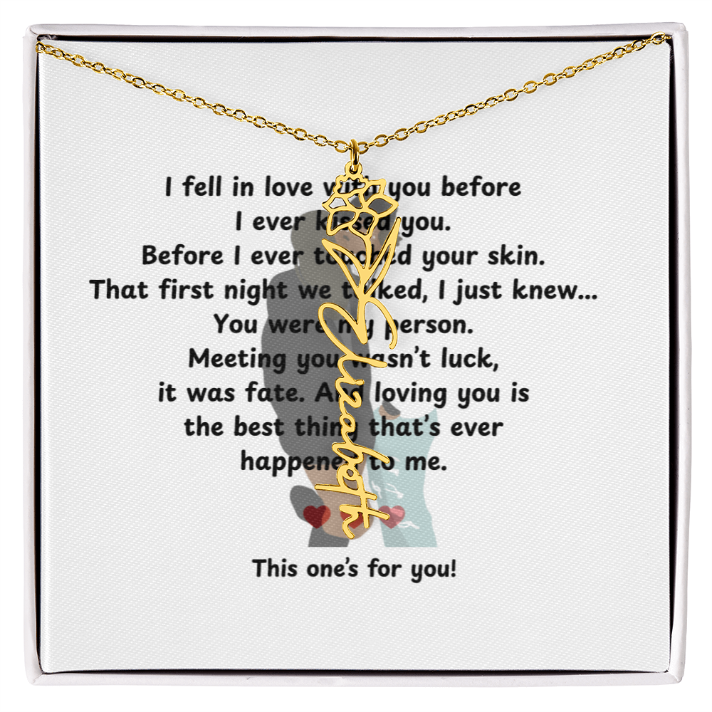 Personalized This One's For You Flower Name Necklace