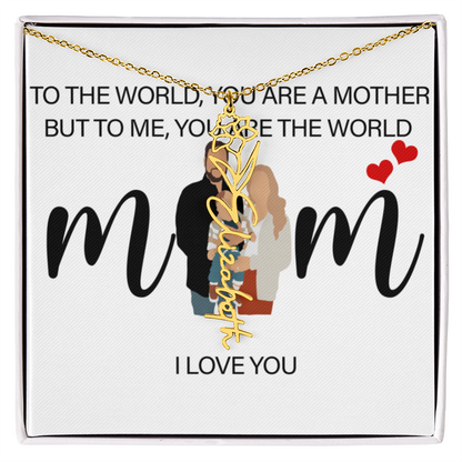 Personalized Mom Flower Name Necklace