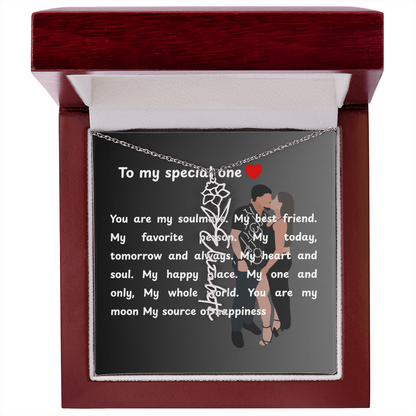Personalized To My Special One Flower Name Necklace