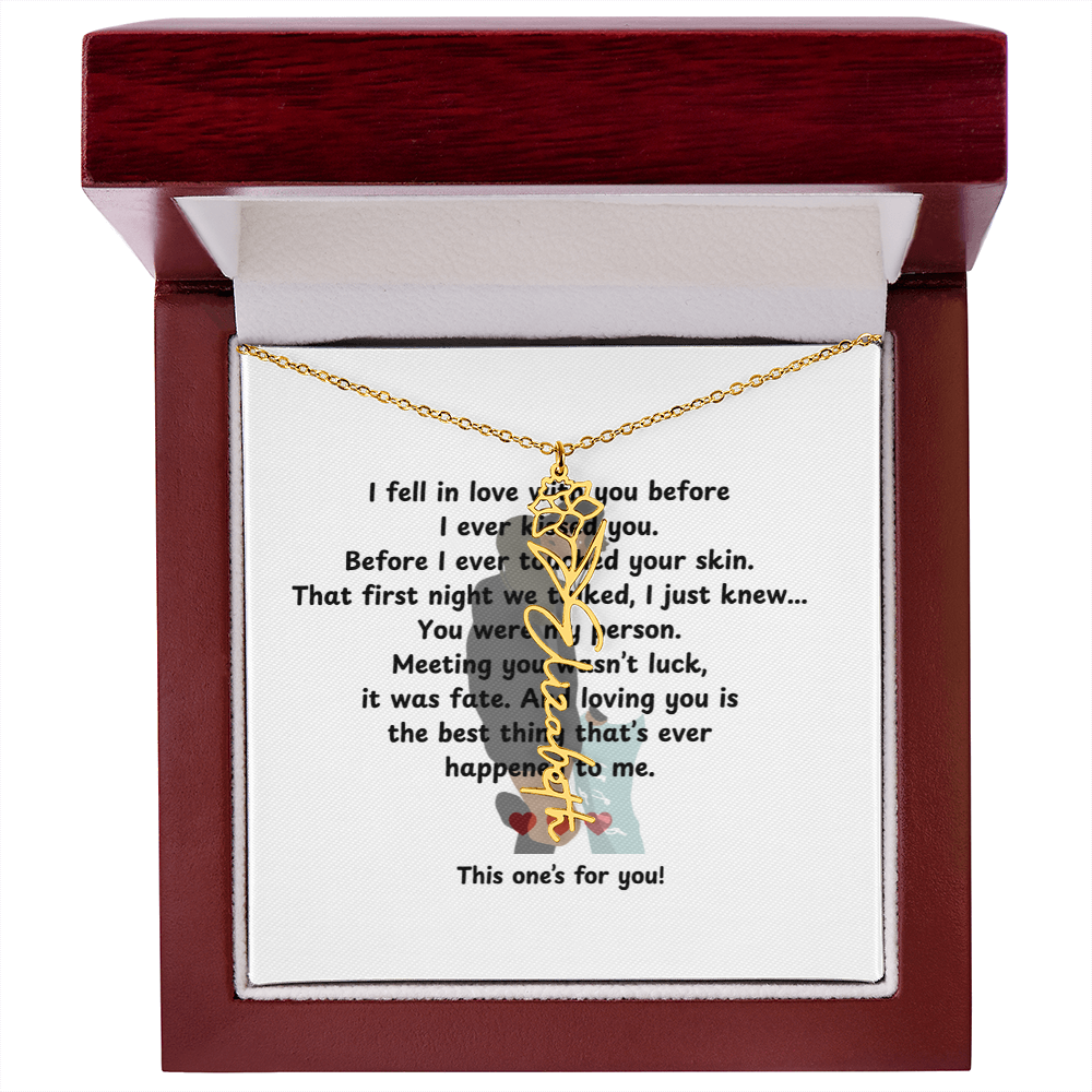 Personalized This One's For You Flower Name Necklace
