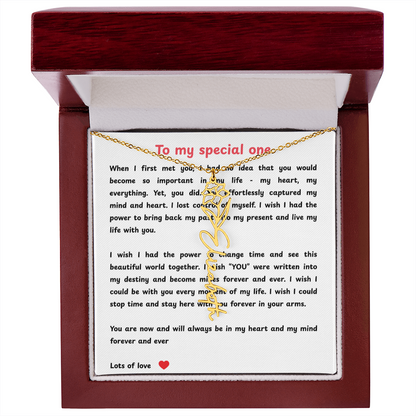 Personalized To My Special One Flower Name Necklace