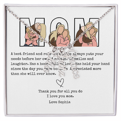 Personalized Mom Multi Vertical Name Necklace