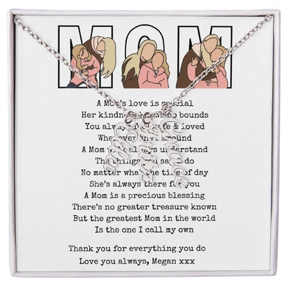 Personalized Mom Multi Vertical Name Necklace