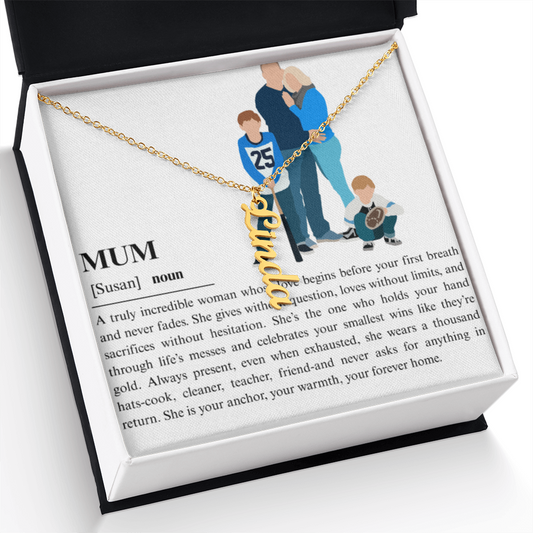Personalized Mum Multi Vertical Name Necklace