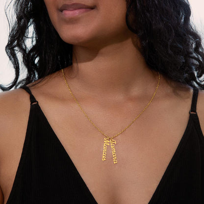 Personalized Mom Multi Vertical Name Necklace