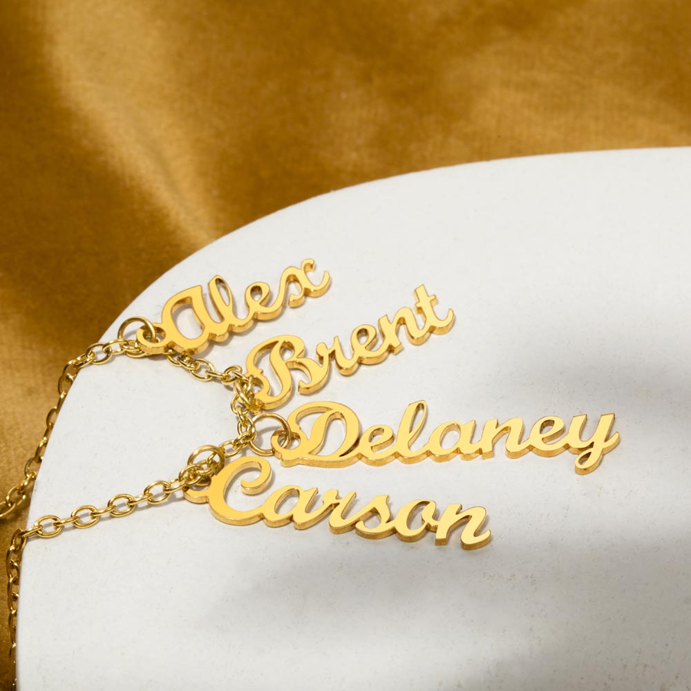 Personalized Mom Multi Vertical Name Necklace