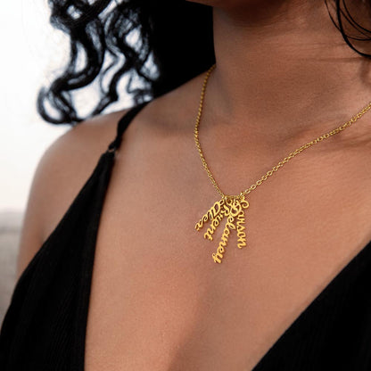 Personalized Mum Multi Vertical Name Necklace