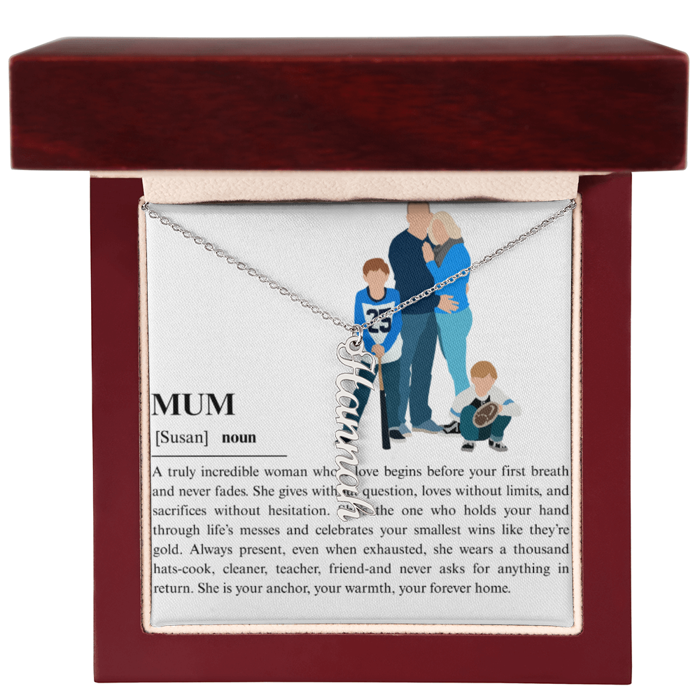 Personalized Mum Multi Vertical Name Necklace