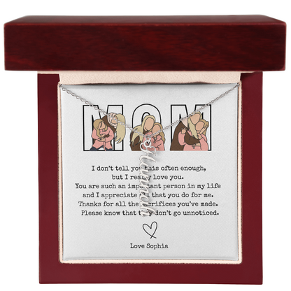 Personalized Mom Multi Vertical Name Necklace