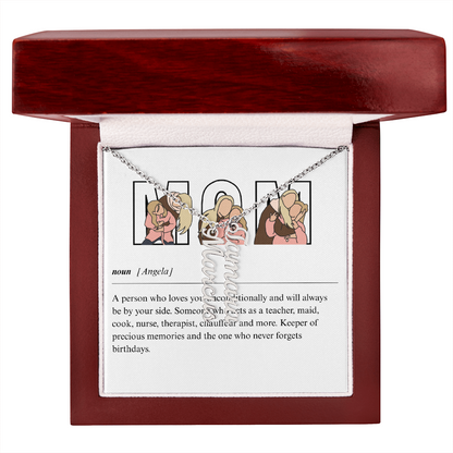 Personalized Mom Multi Vertical Name Necklace