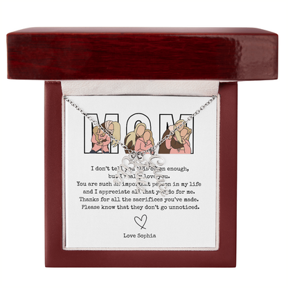 Personalized Mom Multi Vertical Name Necklace
