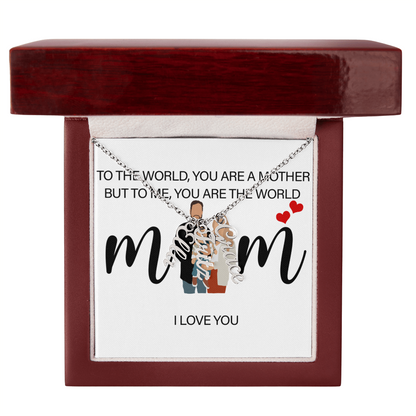 Personalized Mom I Love You Multi Vertical Name Necklace