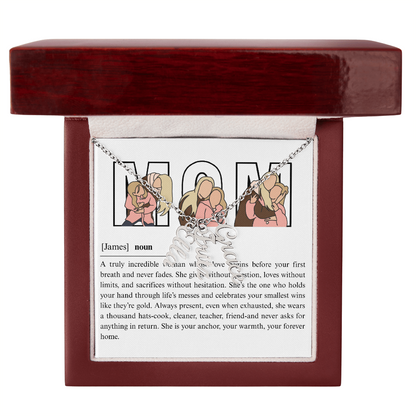 Personalized Mom Multi Vertical Name Necklace
