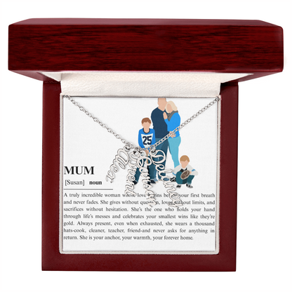 Personalized Mum Multi Vertical Name Necklace