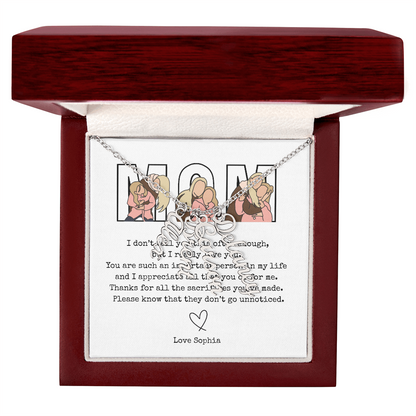 Personalized Mom Multi Vertical Name Necklace