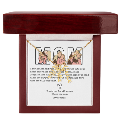 Personalized Mom Multi Vertical Name Necklace