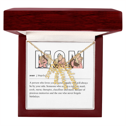 Personalized Mom Multi Vertical Name Necklace