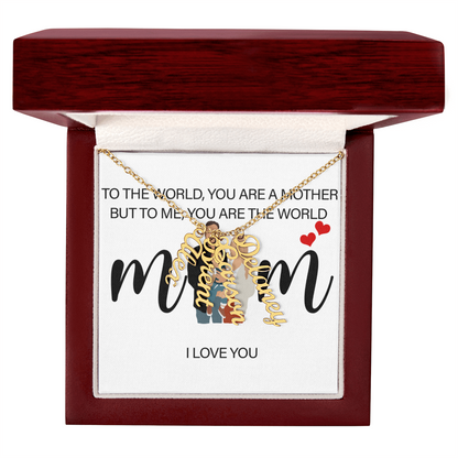 Personalized Mom I Love You Multi Vertical Name Necklace