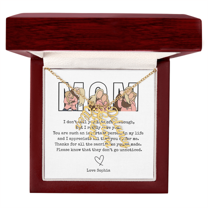 Personalized Mom Multi Vertical Name Necklace