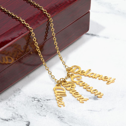 Personalized Mum Multi Vertical Name Necklace