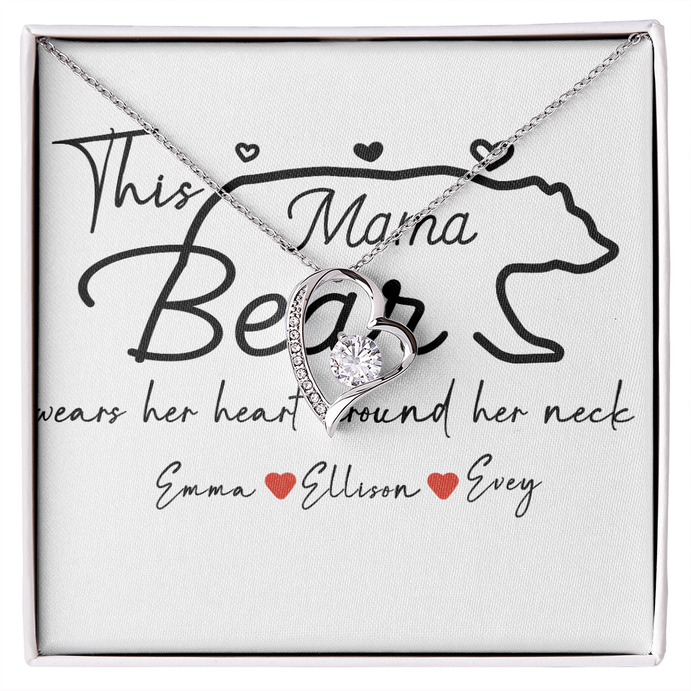 Personalized Mama Bear Forever Love Necklace