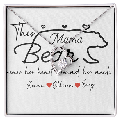 Personalized Mama Bear Forever Love Necklace