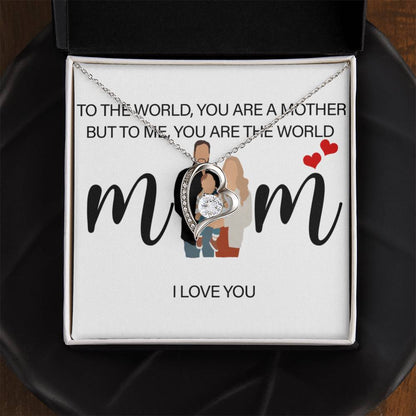 Personalized Mom I Love You Forever Love Necklace