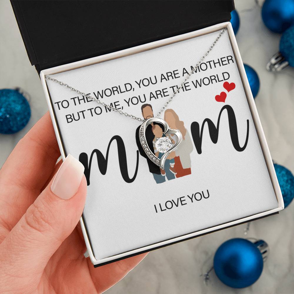 Personalized Mom I Love You Forever Love Necklace
