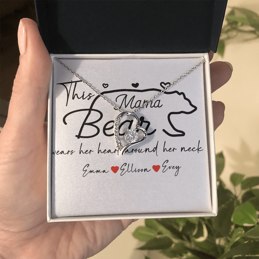 Personalized Mama Bear Forever Love Necklace
