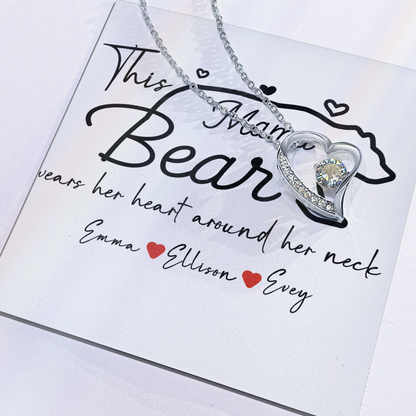 Personalized Mama Bear Forever Love Necklace