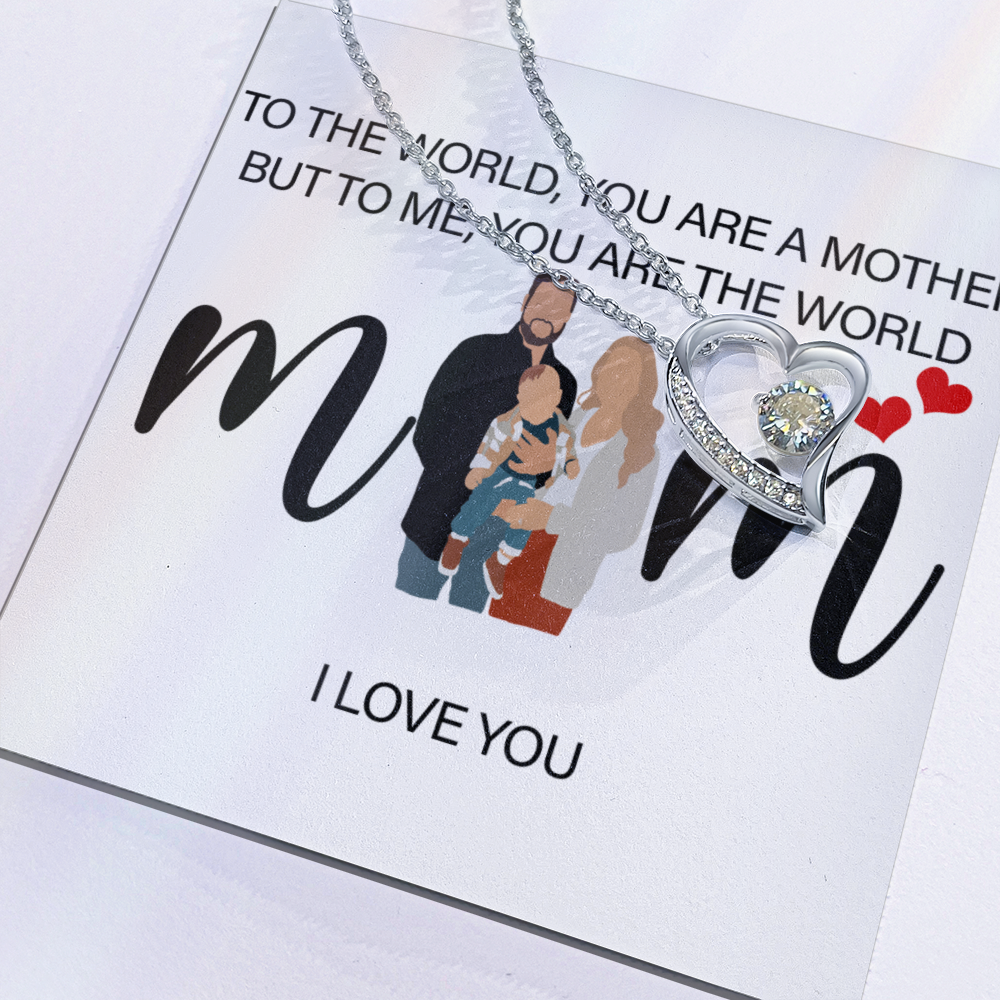Personalized Mom I Love You Forever Love Necklace