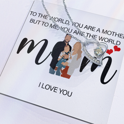 Personalized Mom I Love You Forever Love Necklace