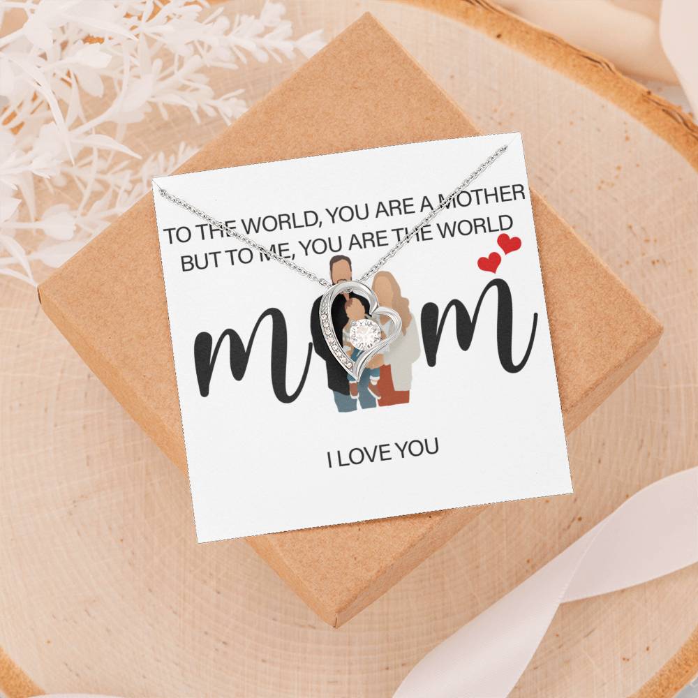 Personalized Mom I Love You Forever Love Necklace