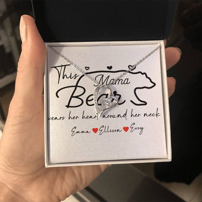 Personalized Mama Bear Forever Love Necklace