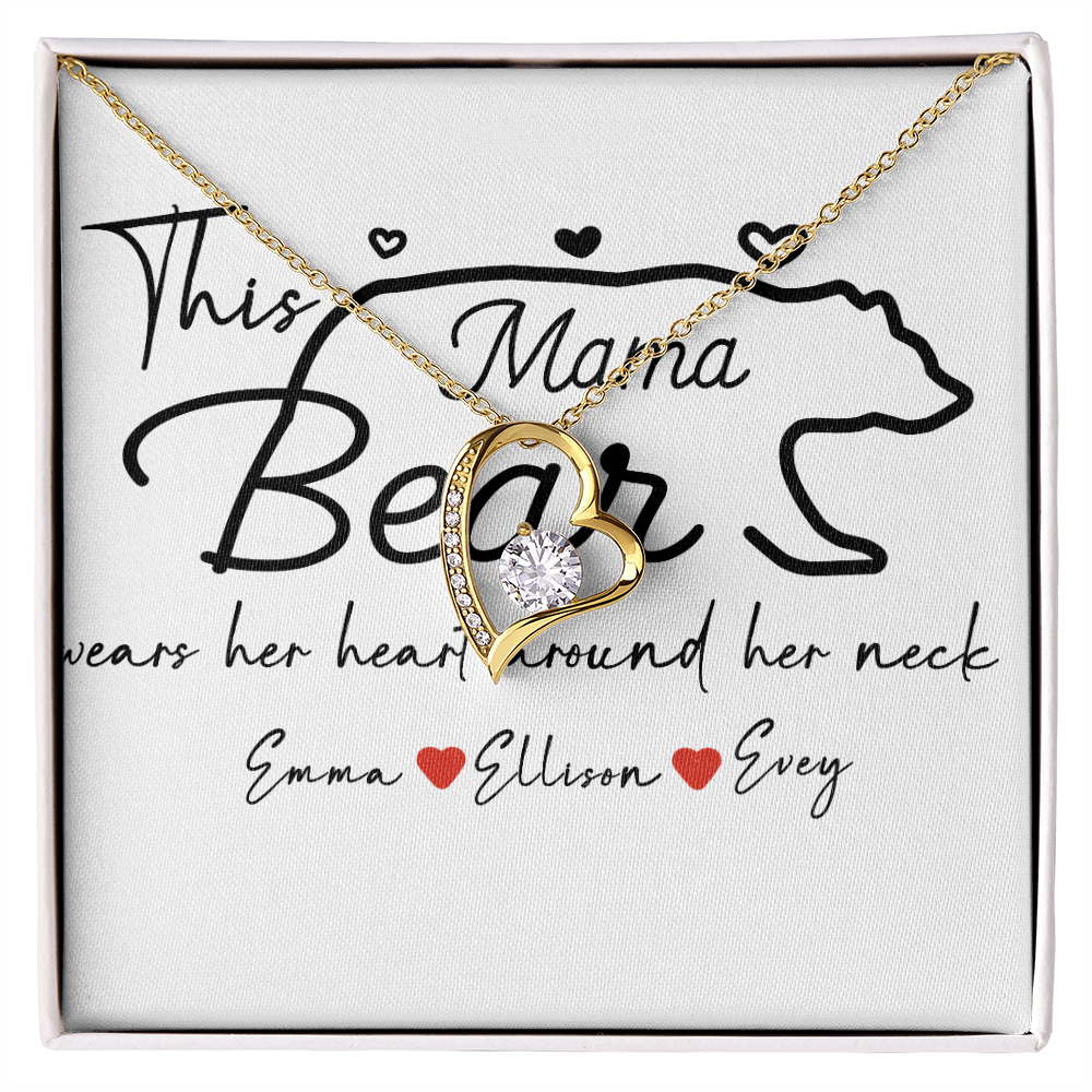 Personalized Mama Bear Forever Love Necklace