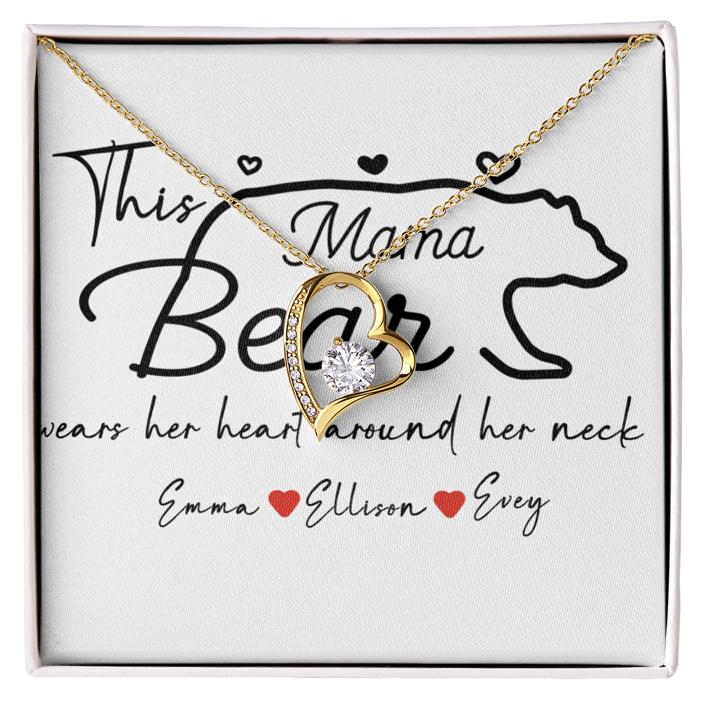 Personalized Mama Bear Forever Love Necklace