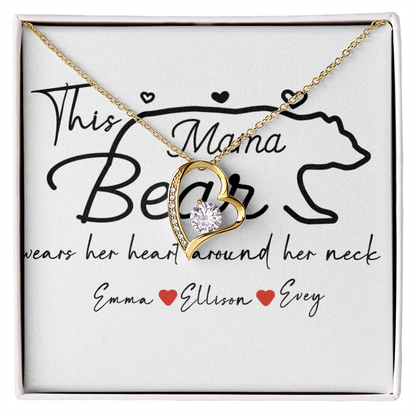 Personalized Mama Bear Forever Love Necklace