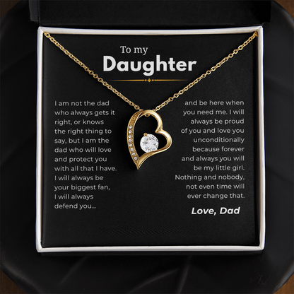 To My Daughter Interlocking Hearts Necklace
