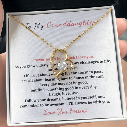 To My Granddaughter  Forever Love Necklace