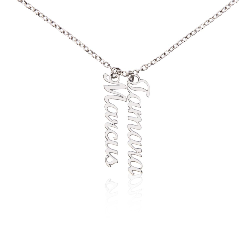 Non-Message Card Multi Vertical Name Necklace