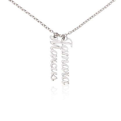 Non-Message Card Multi Vertical Name Necklace