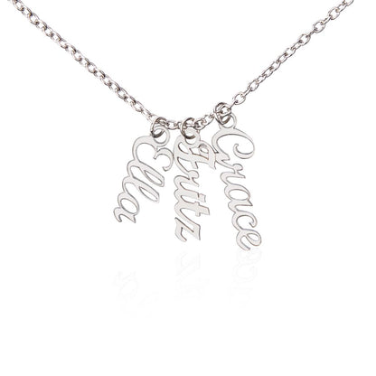 Non-Message Card Multi Vertical Name Necklace