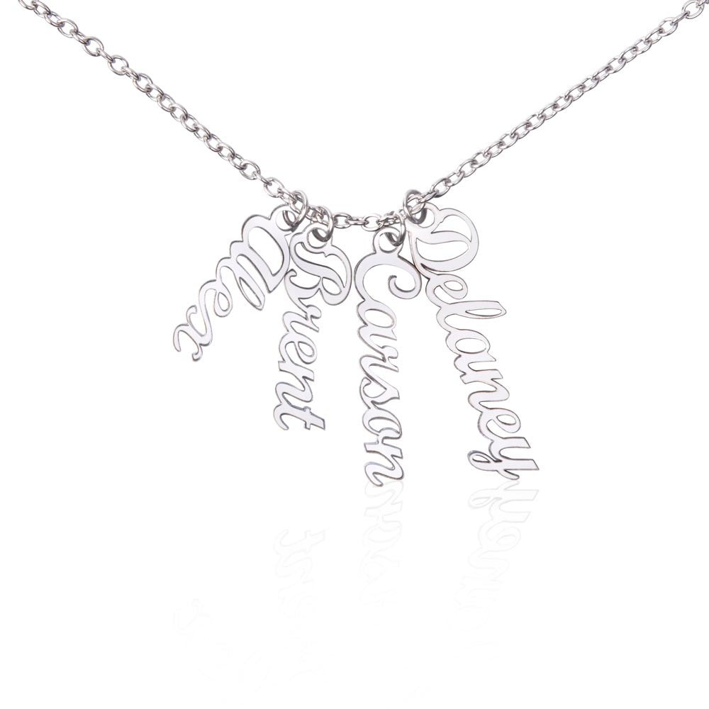 Non-Message Card Multi Vertical Name Necklace