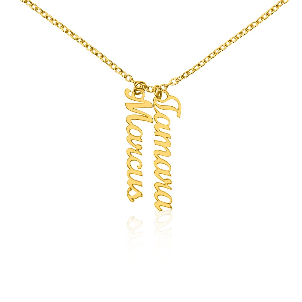Non-Message Card Multi Vertical Name Necklace