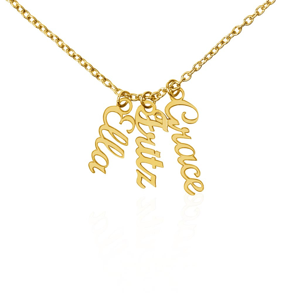 Non-Message Card Multi Vertical Name Necklace