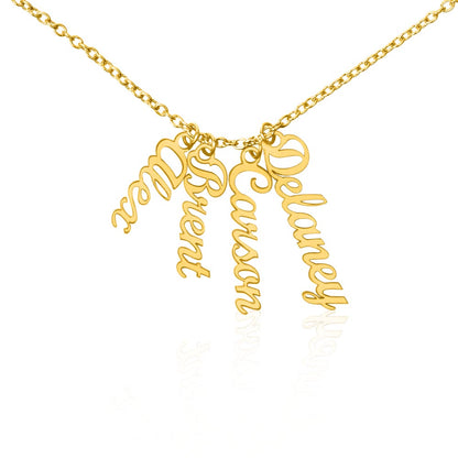 Non-Message Card Multi Vertical Name Necklace