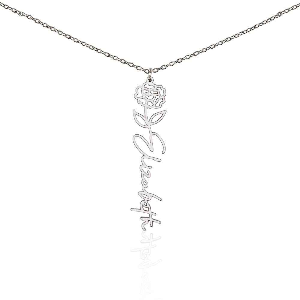 Non-Message Card Flower Name Necklace
