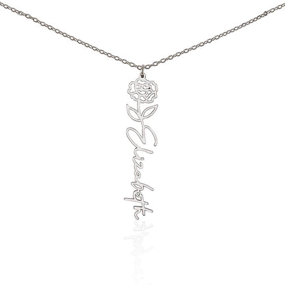 Non-Message Card Flower Name Necklace